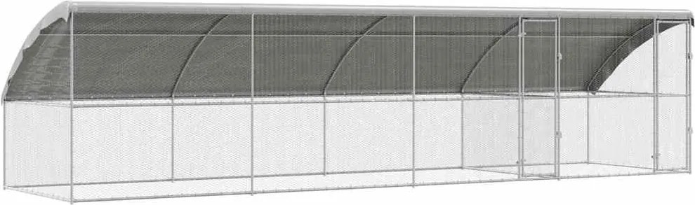 vidaXL Cușcă pentru pui 4 pcs Argintiu 800 x 200 x 198,5 cm