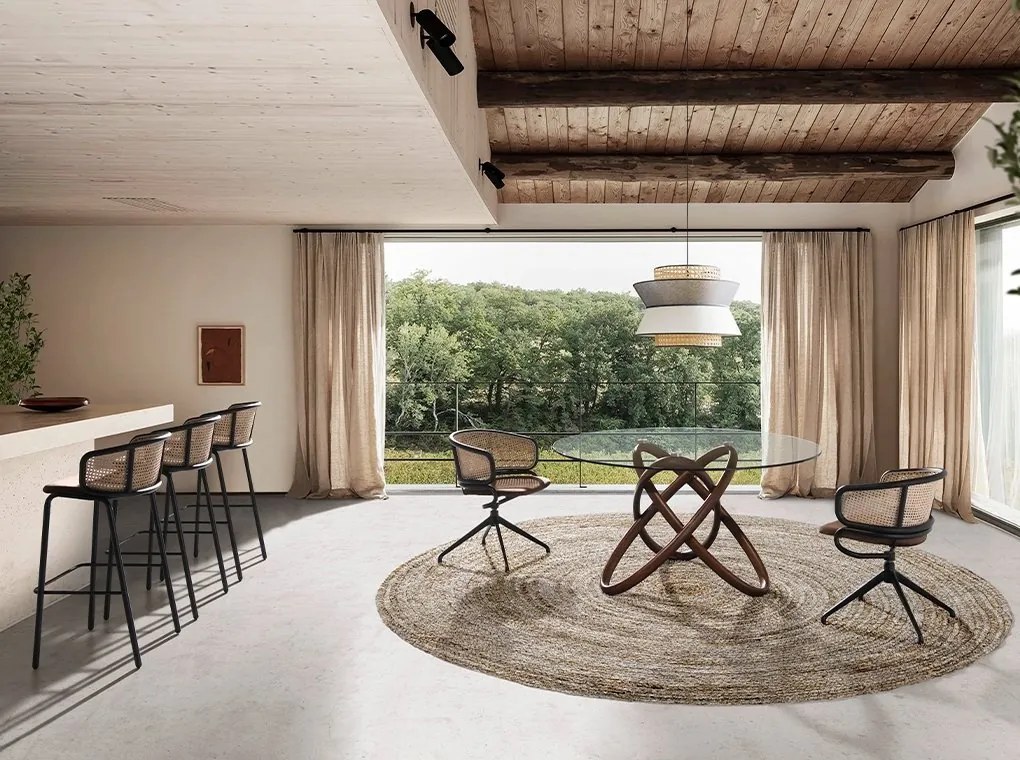 Scaun pivotant design modern Rattan