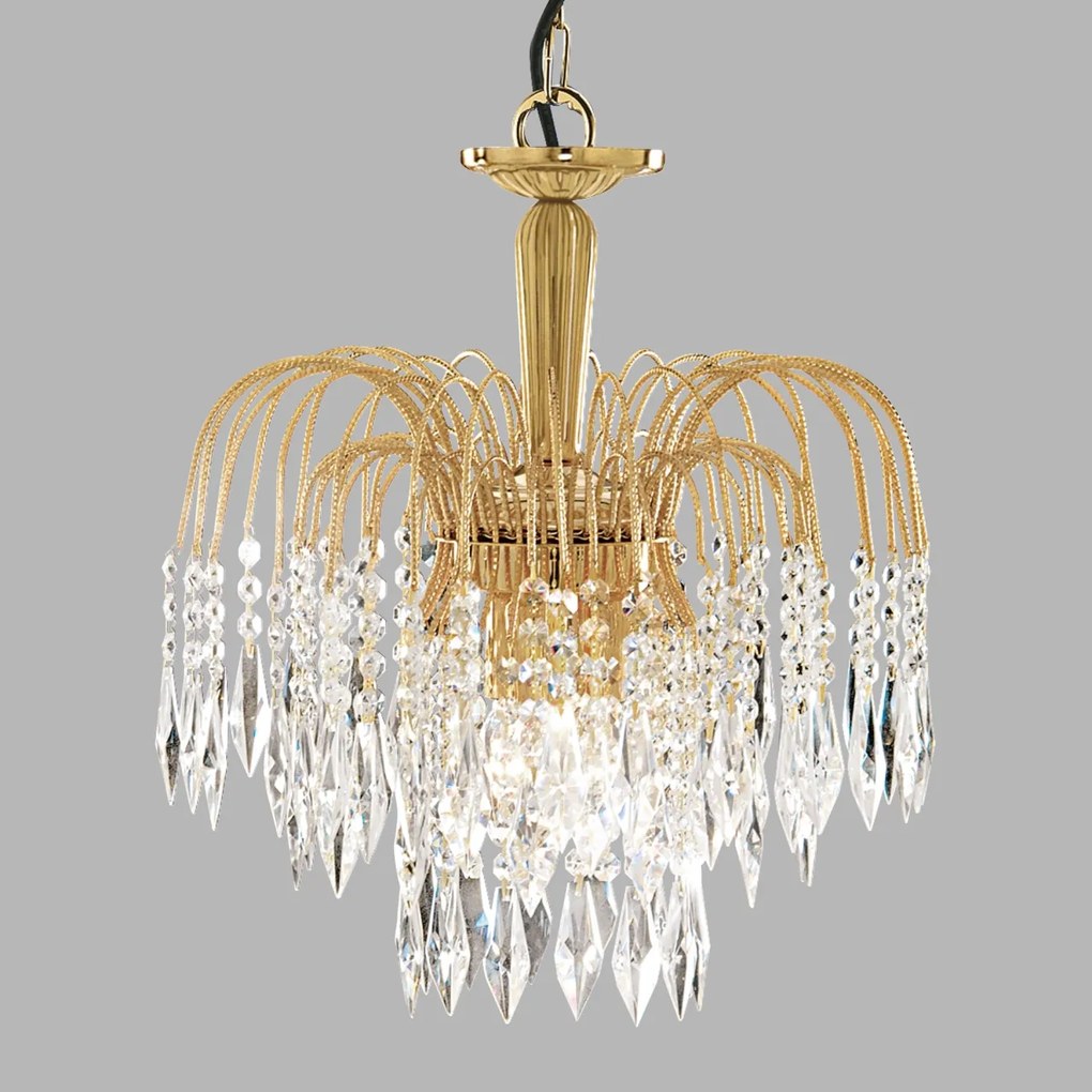 Lustra cristal suspendata design elegant Waterfall gold 3L 5173-3 SRT