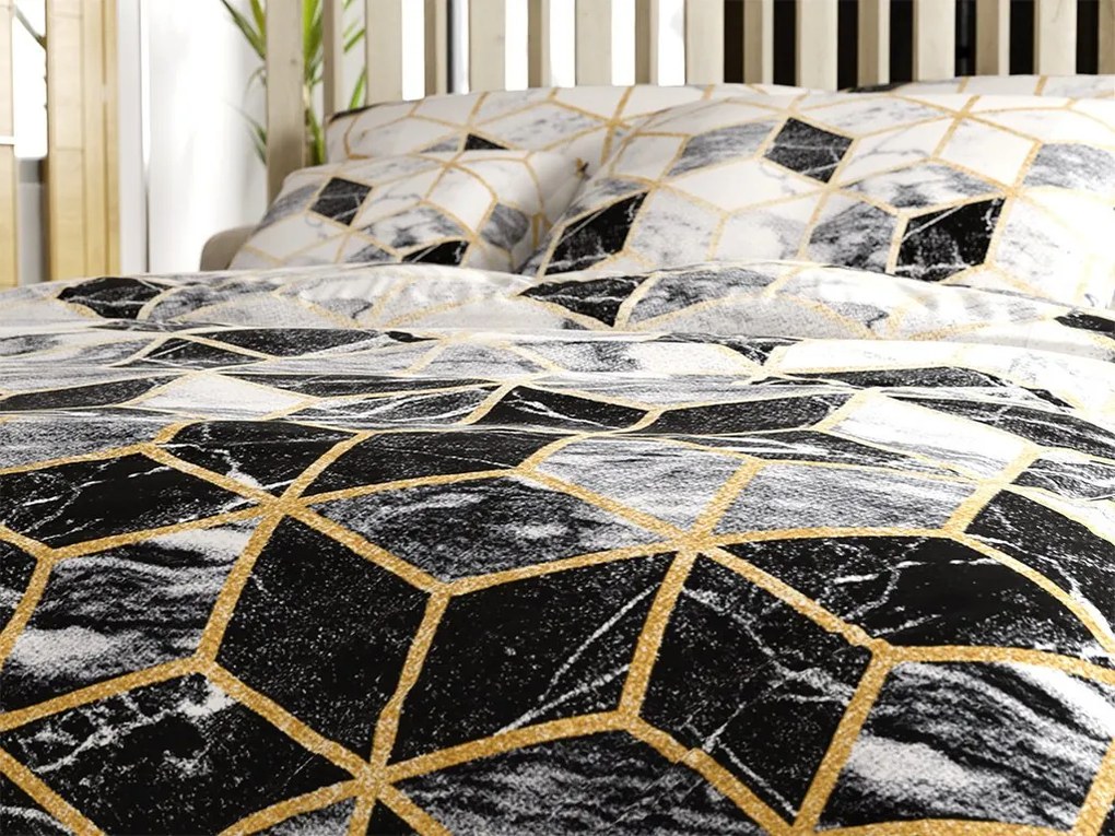 Lenjerie de pat din bumbac ATHENA POLY negru Dimensiune lenjerie de pat: 2 buc 70 x 90 cm | 200 x 220 cm