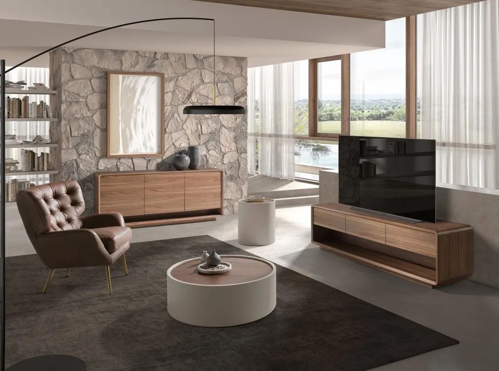 Masuta de cafea design LUX Walnut-Bej