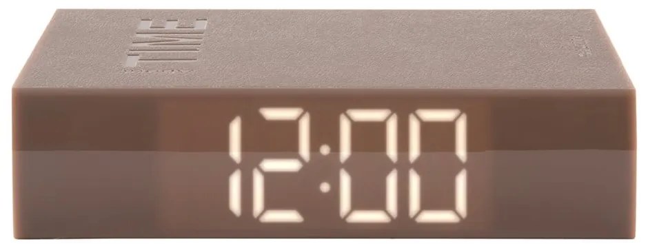 Ceas cu alarmă și LED Karlsson Book, gri-maro
