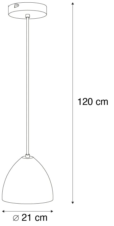 Lampă suspendată modernă neagră cu beton gri - Eton