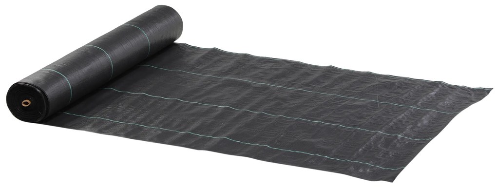 Outsunny Folie pentru Mulcire 1300g/m², Respirabilă și Anti-UV din Polipropilena, 50x2 m, Negru | Aosom Romania