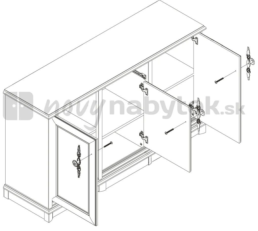 Comodă KENT EKOM 3D1S (Castan). 880779