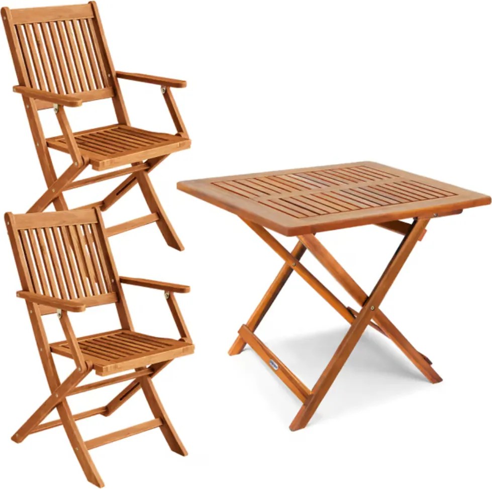 Set de mobilier SYDNEY, 3 piese, lemn natural Casaria