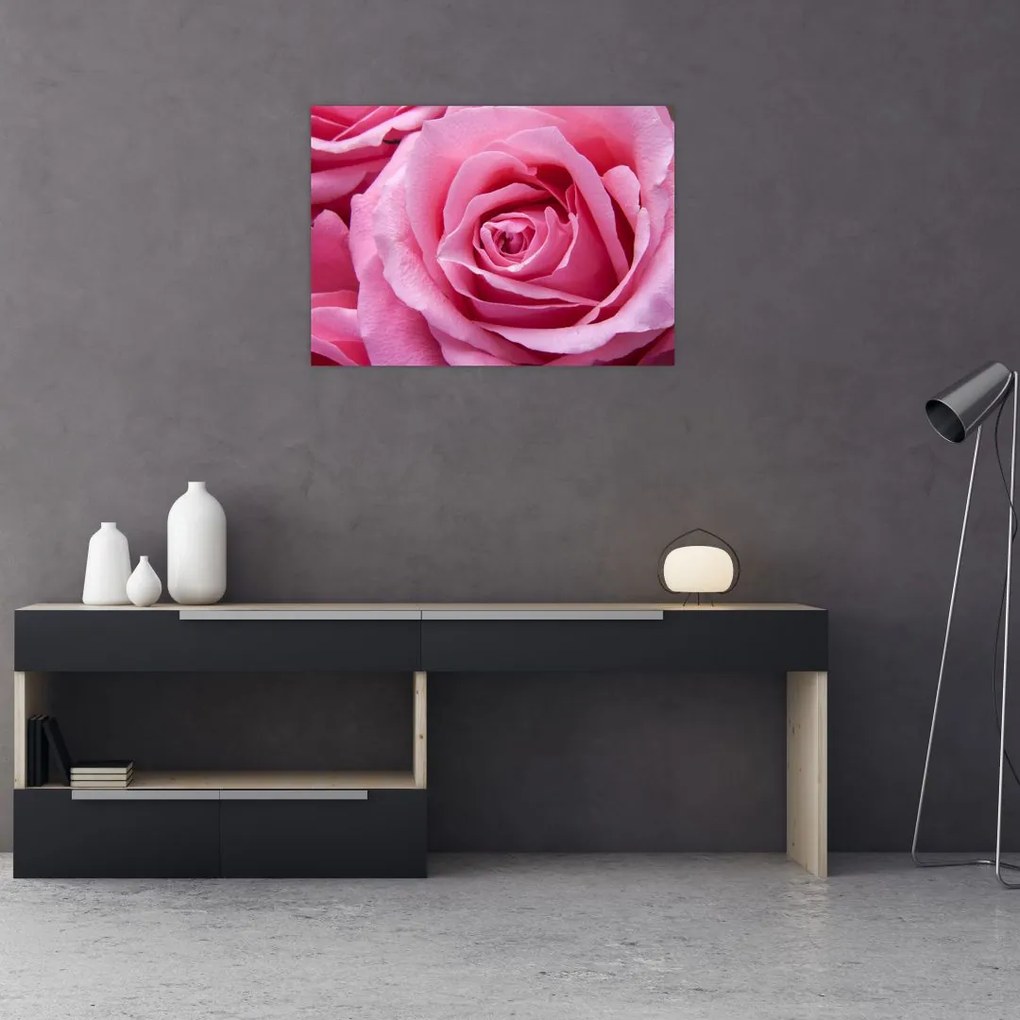Tablou pe sticlă cu trandafir (70x50 cm)