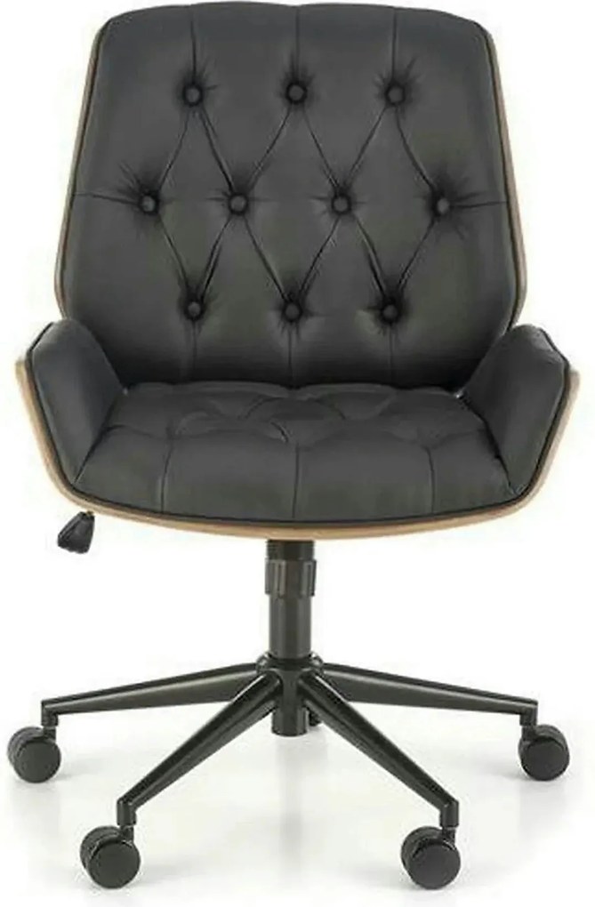 Scaun birou GAVIN, nuc/negru, piele ecologica/metal, 60x65x90/100 cm
