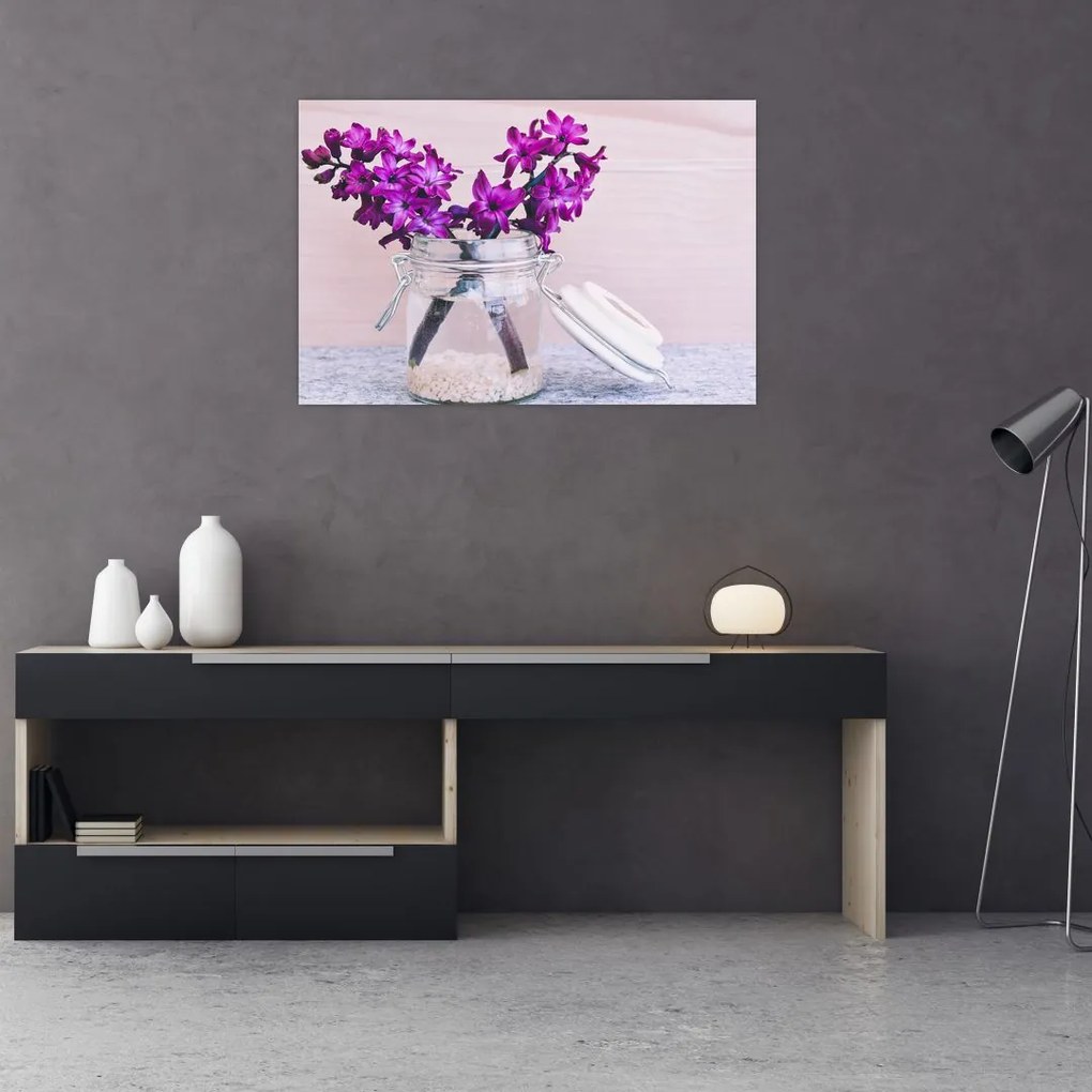 Tablou cu flori violete (90x60 cm)