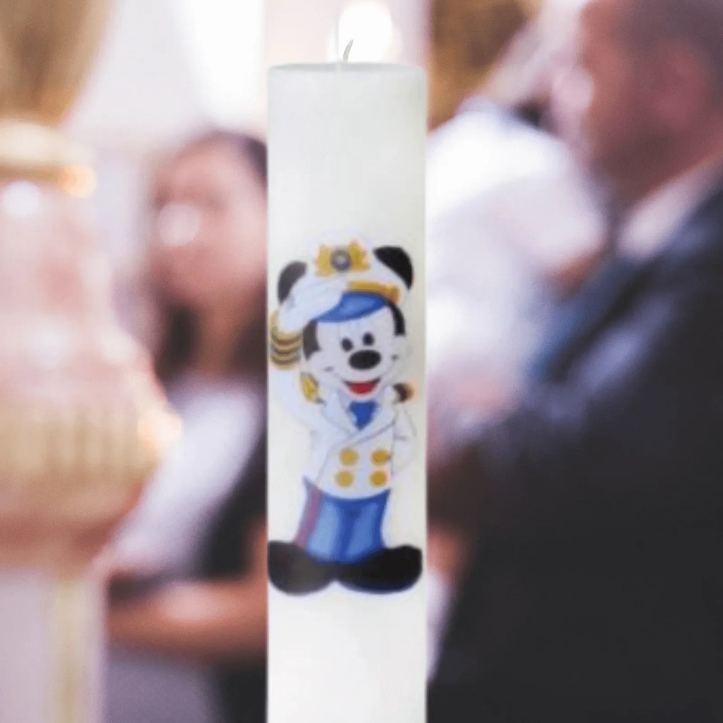 Lumanare Botez Marinarul Mickey 4,5 cm, 60 cm