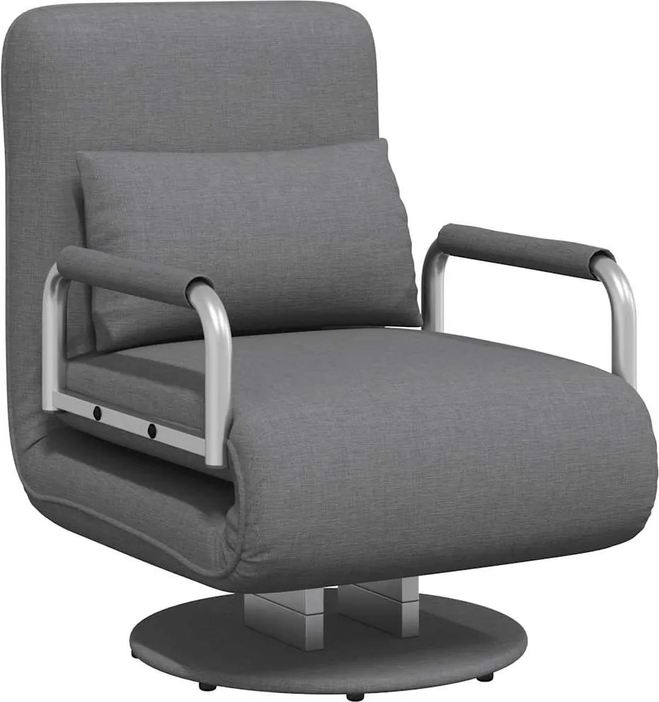 vidaXL Scaun pivotant și canapea extensibilă, gri închis, textil
