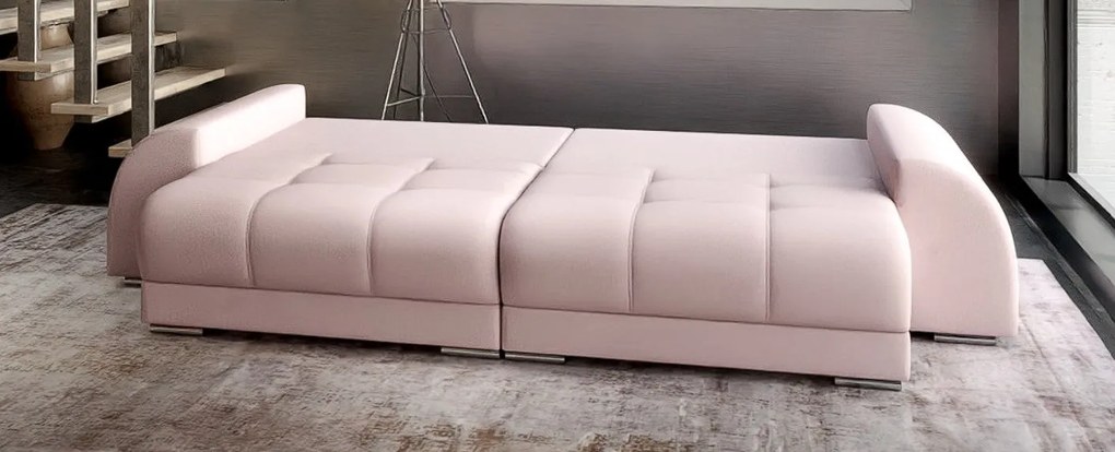 Canapea extensibilă dumonde cu 2 lăzi de depozitare si sezut confortabil din spuma high-density, Verona Enjoy Flamingo 310x100 cm