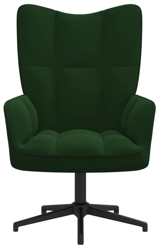 328097 vidaXL Scaun de relaxare, verde închis, catifea