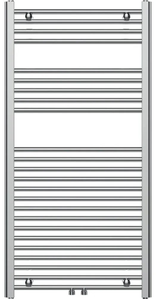 Novaservis - Radiator pentru baie tip scară, drept, crom lucios, 423 W/230 V, 120 x 60 cm