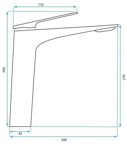 REA-B1126 - Baterie pentru lavoar AVALON 30 cm, negru