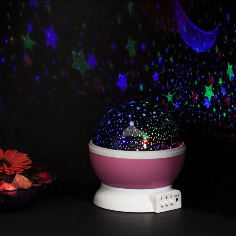 Proiector de noapte LED Star Light - roz