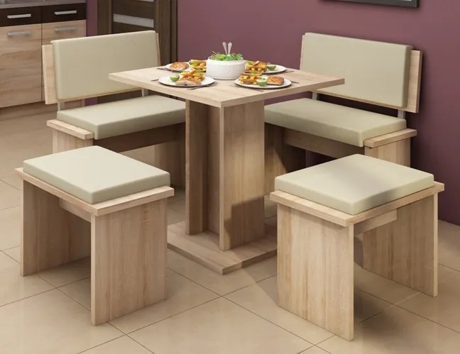 Set masă scaune pentru sufragerie Benito 3 mic (pentru 4 persoane). 746145