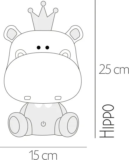 ONLI - Lampă de veghe LED reglabilă pentru copii PUPPIES LED/3W/230V 25 cm hipopotam/verde