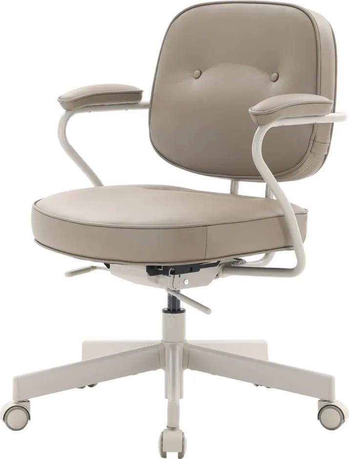 Scaun ergonomic SIHOO L3C Luxury Accent – Șezut culisant, Spătar reglabil, Suport lombar ergonomic, Reclinare 125°, Bază metalică, Rezistent 136 kg, Latte