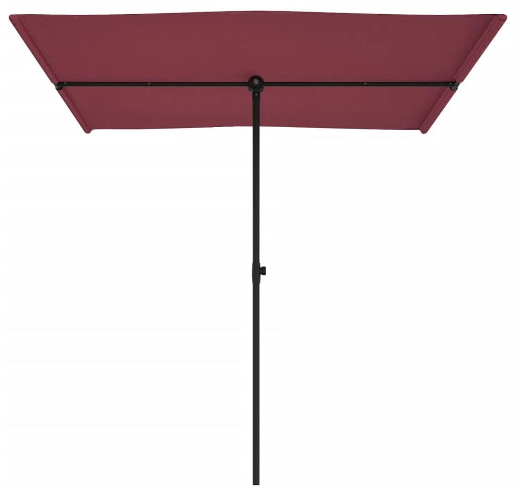 Umbrela de soare de exterior, stalp aluminiu, bordo, 2 x 1,5 cm Rosu bordo, 200 x 150 cm