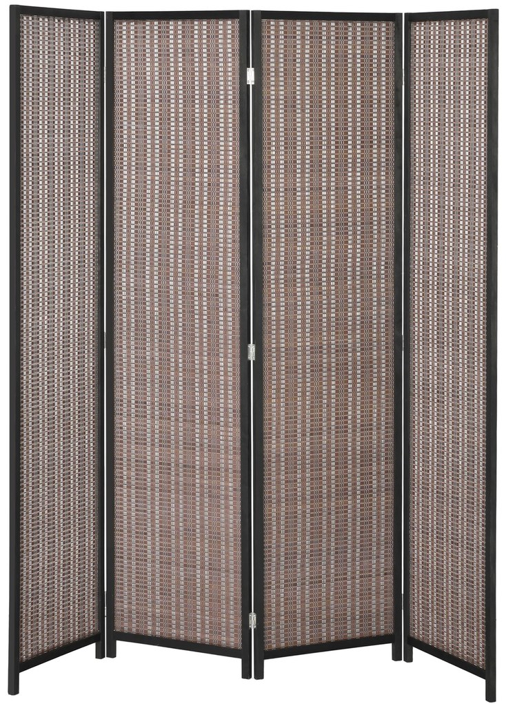 HOMCOM Paravan din lemn divizor de cameră cloison de séparation pliabil 4 panouri 180 x 180 cm maro | Aosom Romania