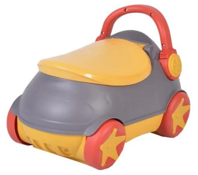 Olita 2 in 1 pentru copii NOVOKIDSª Mini Car , Cu functie trotineta, Vas detasabil, Plastic non toxic, cu capac , Model masinuta , Gri