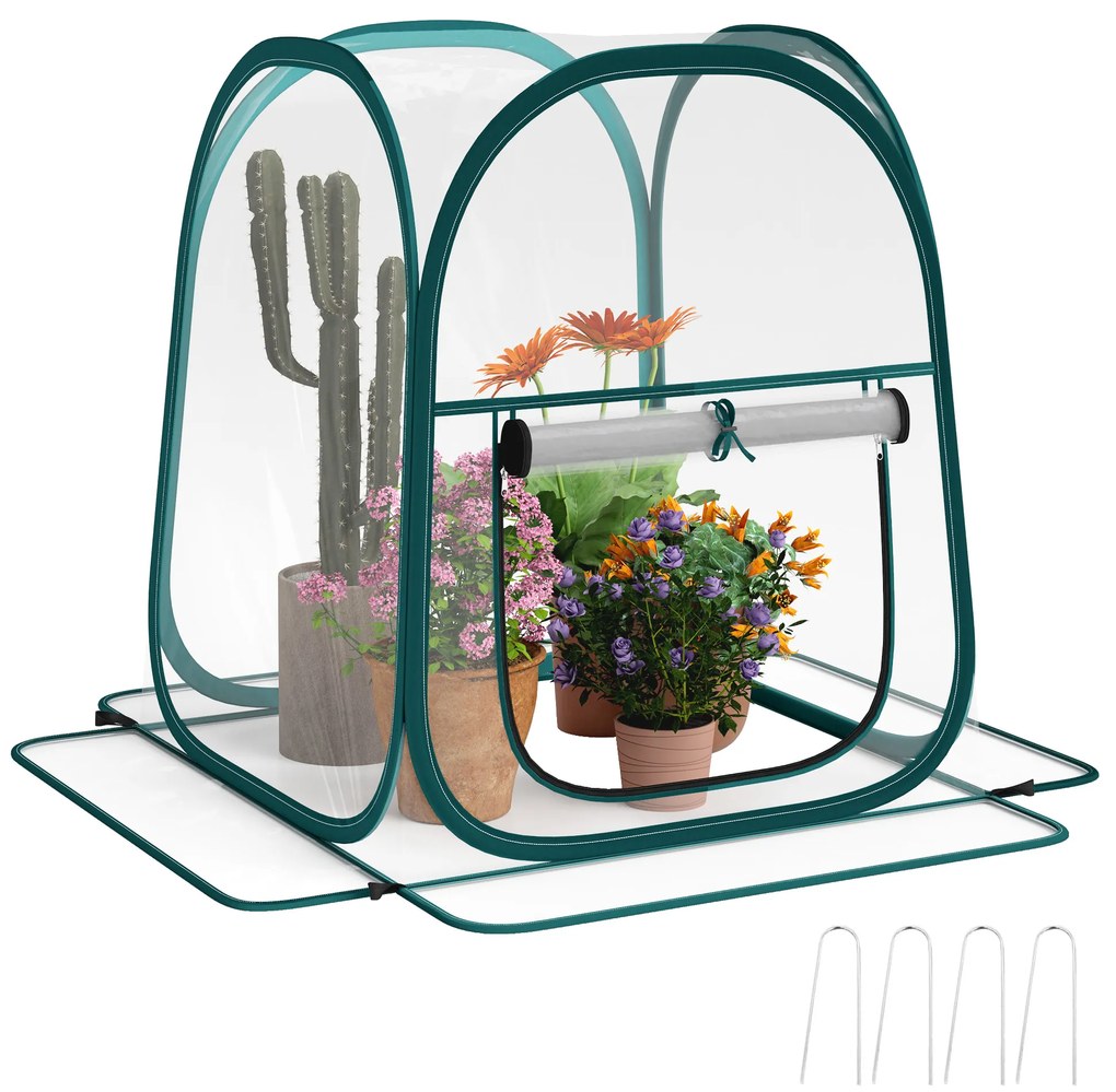 Outsunny Seră Mică Portabilă cu Design Pop-up și Geantă de Depozitare, 70x70x80 cm, Transparent | Aosom Romania