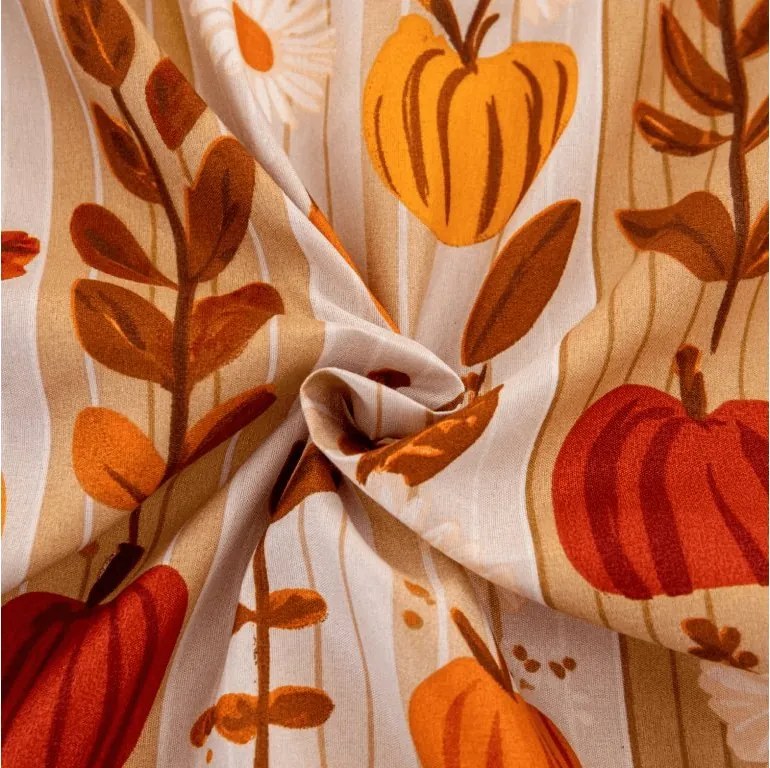 Cearsaf din microfibra PUMPKIN STRIPES colorat 180x200 cm