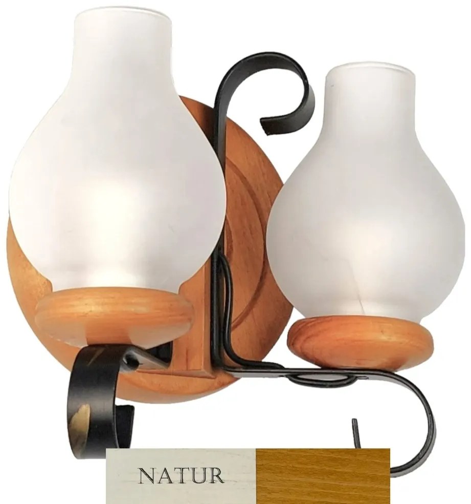 Aplica de perete rustica fabricata manual din lemn Roata WOOD-RO-AP2