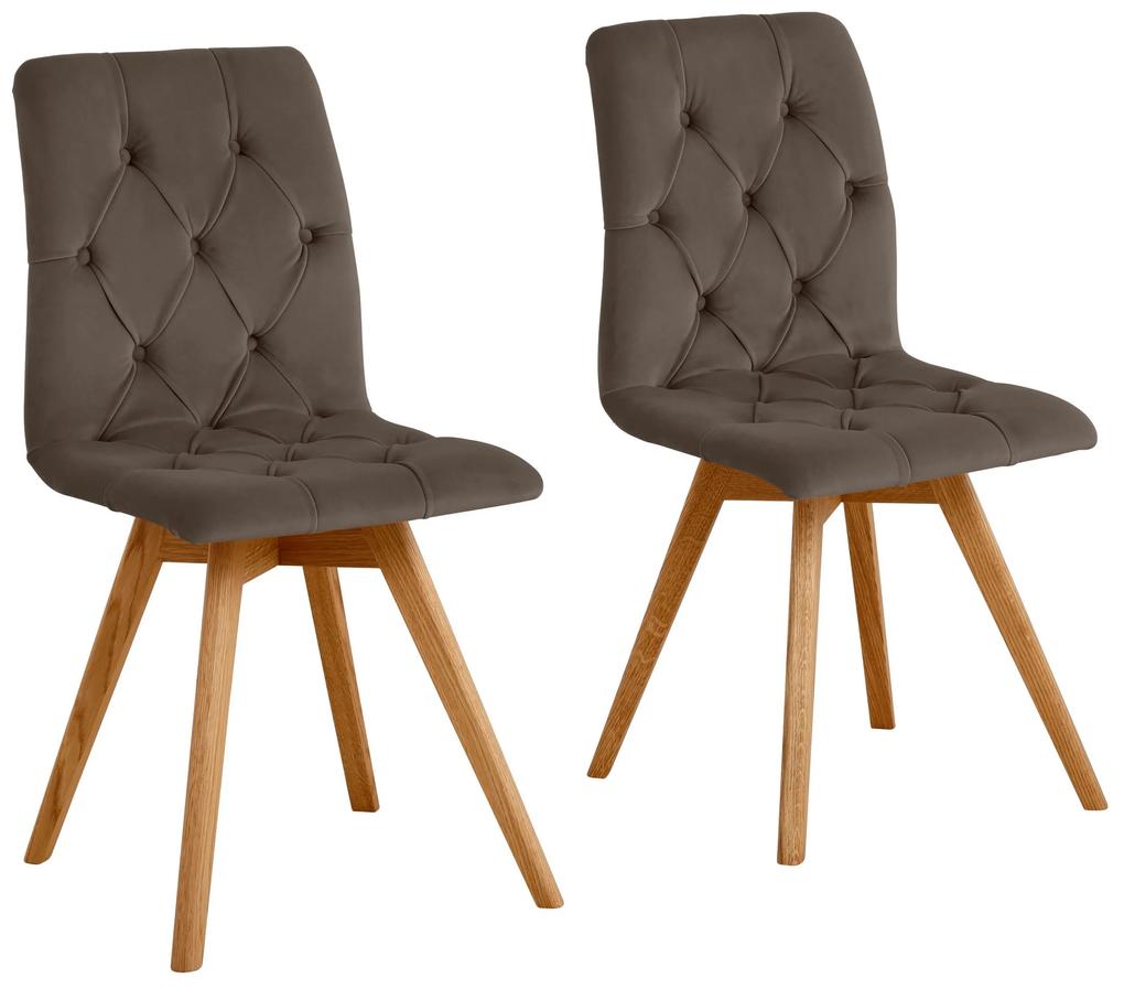 Set 2 scaune Rania maro-stejar 45/55/91 cm