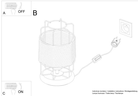 Lampă de masă Sollux SL.1302 GIZUR 1xE27/15W/230V