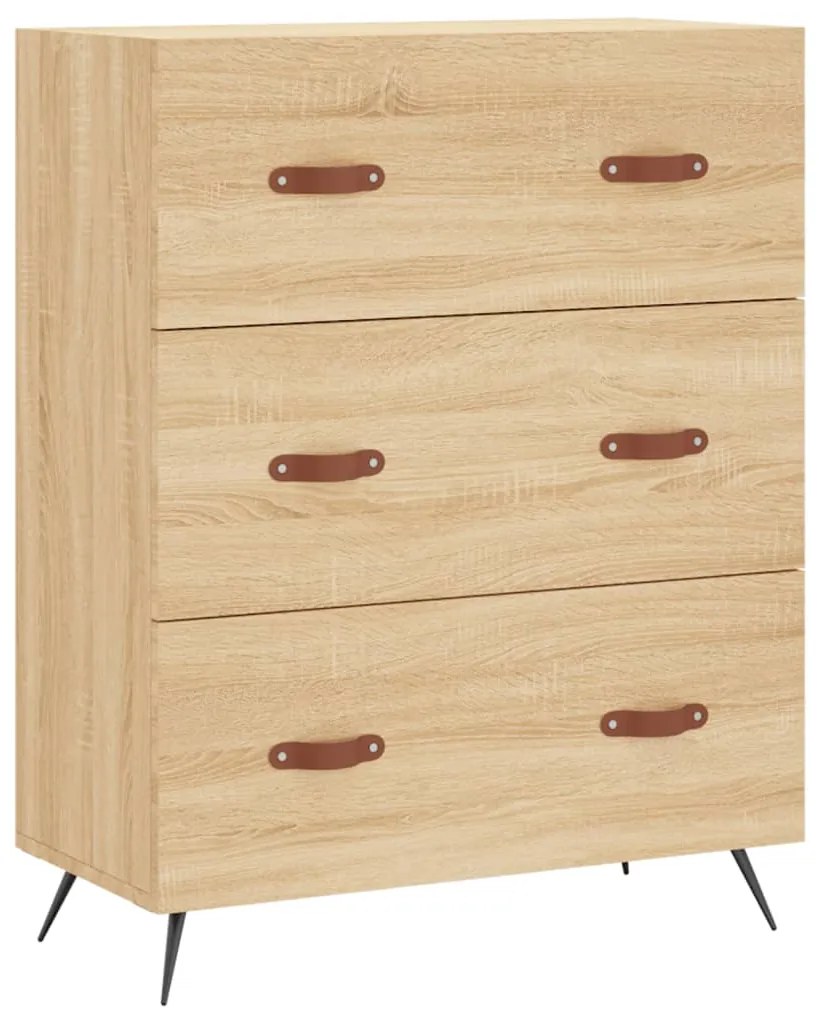 vidaXL Comodă cu sertare, stejar sonoma, 69,5x34x90 cm, lemn prelucrat