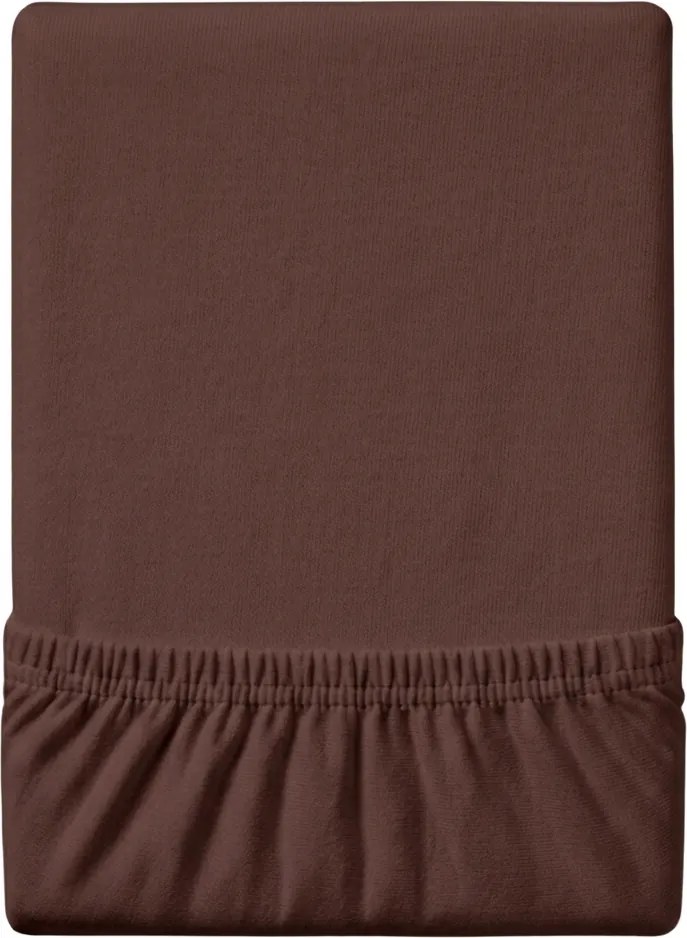 Cearsaf Jersey EXCLUSIVE cu elastic 90x200 cm maro
