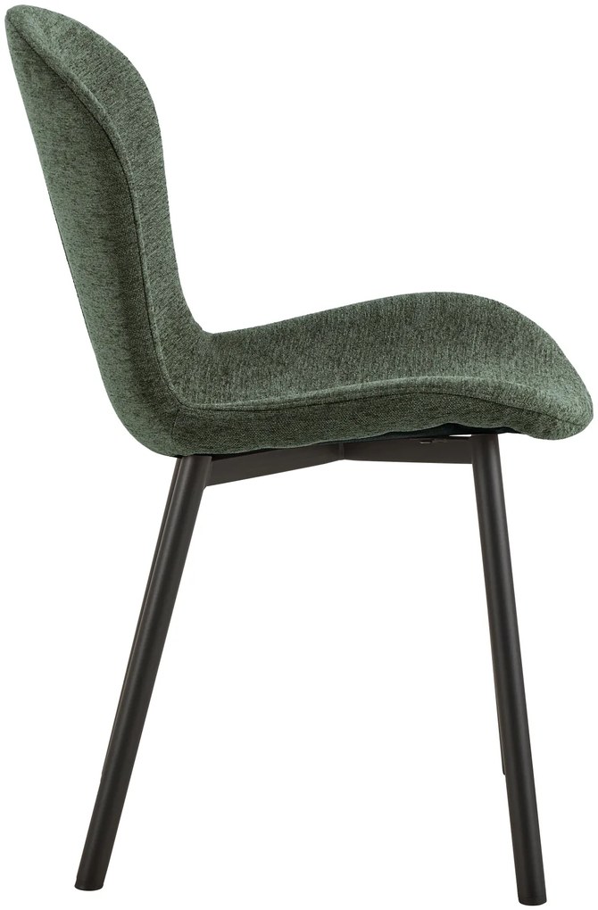 MAZZONI EXPORT FIORA Verde (material Apia 352)/cadru negru – SCAUN MODERN TAPITAT DIN CHENILLE PENTRU LIVING/BUCĂTĂRIE