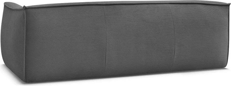 Canapea gri închis cu tapițerie din catifea reiată 242 cm Giorgia – Bobochic Paris