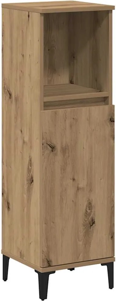 vidaXL Dulap de baie, stejar artizanal, 30x30x100 cm, lemn prelucrat