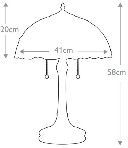 Elstead QZ-LARISSA-TL - Lampă de masă Tiffany LARISSA, 2xE27/60W/230V