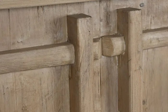 Bufet din lemn masiv reciclat, sculptat manual, Ervino