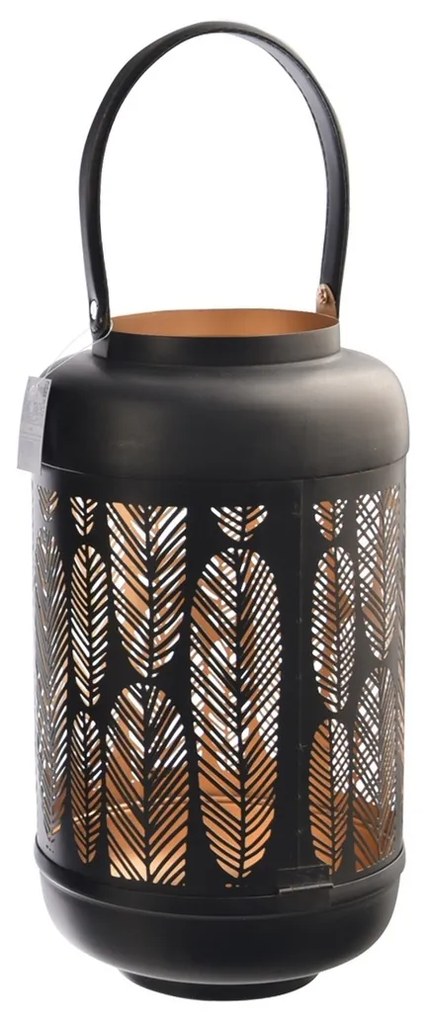 InDecor Sfeșnic metalic Leaf negru, 19 x 19 x 38cm, M