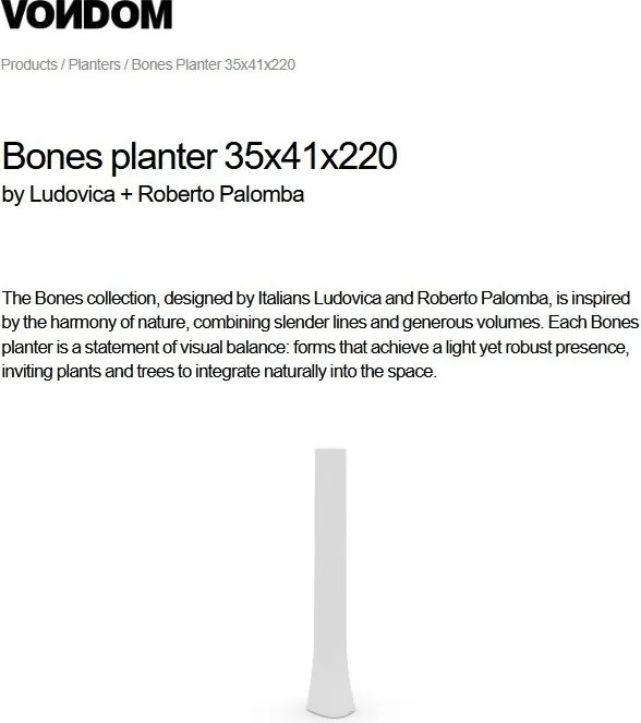 Ghiveci de flori / Vaza design decorativ modern pentru amenajari interioare si exterioare, BONES PLANTER 57001F Vondom