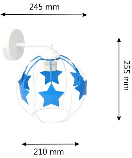 Lampă de perete pentru copii STARS 1xE27/15W/230V albastru/alb