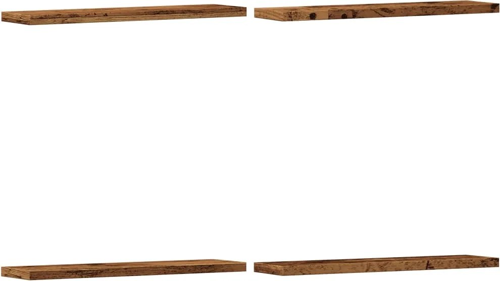 vidaXL Rafturi perete 4 buc., lemn vechi, 40x10x1,5 cm, lemn prelucrat