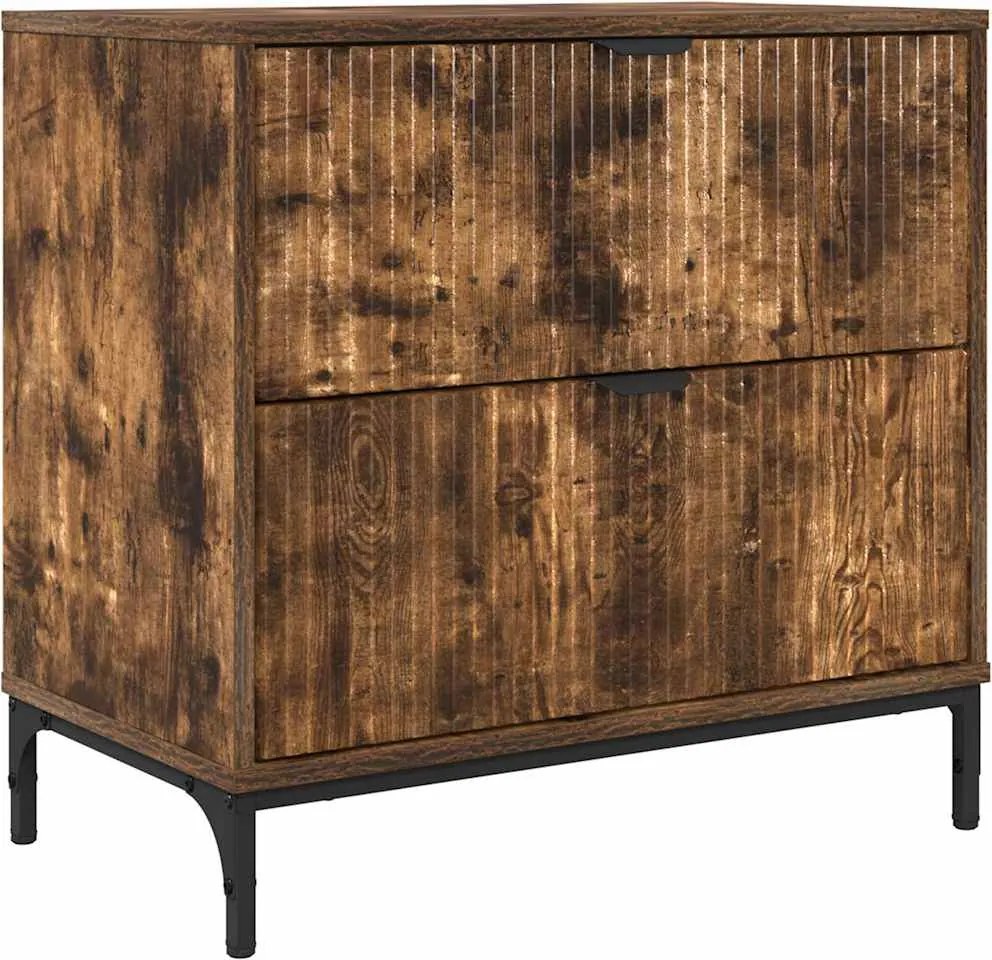 vidaXL Noptieră Stejar afumat 63.5 x 36 x 61 cm Lemn compozit