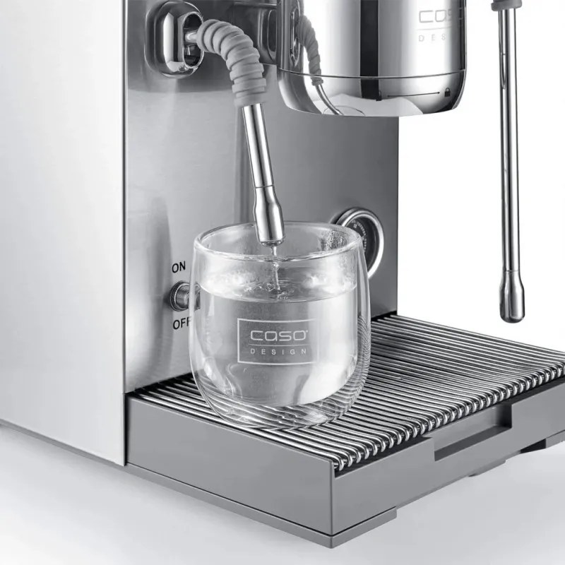 Espressor cu portfiltru Caso Design EspressoGourmet Advanced, 3000 W, 19 bari, 2 l, ULKA, PID, Manometru, Semiprofesionala, Spumare lapte, Otel inoxidabil