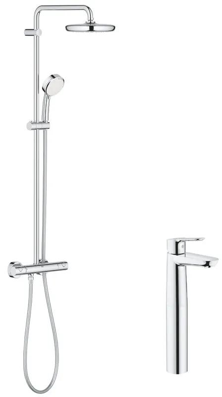 Pachet: Coloana dus Grohe New Tempesta 210-27922001, Baterie lavoar blat Grohe BauEdge XL-23761000