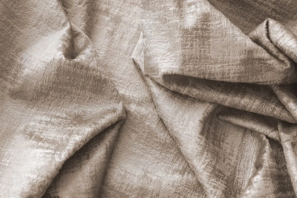 Perdea opaca LOOM VELVET 140x250 cm, bej-maro Agatat: Inele metalice