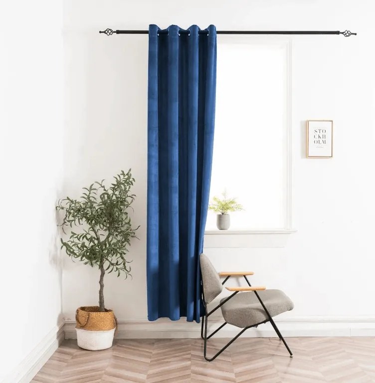 Draperie opaca ELVIO VELVET 140x250 cm, albastru marin Agatat: Rejansa