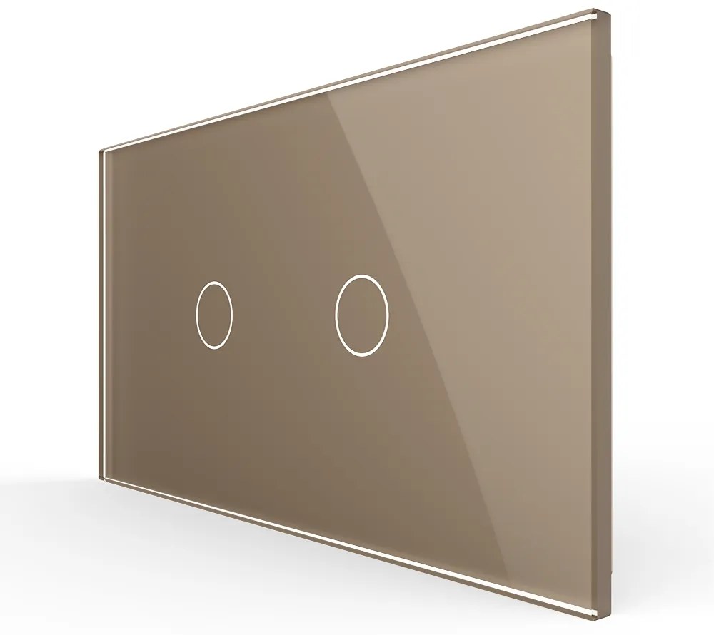 Intrerupator Simplu + Simplu cu Touch LIVOLO cu Rama Din Sticla, Standard Italian, 4M