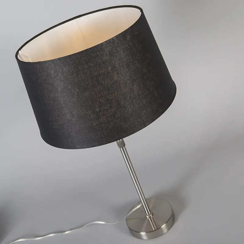 Lampă de masă din oțel cu abajur negru 35 cm reglabil - Parte