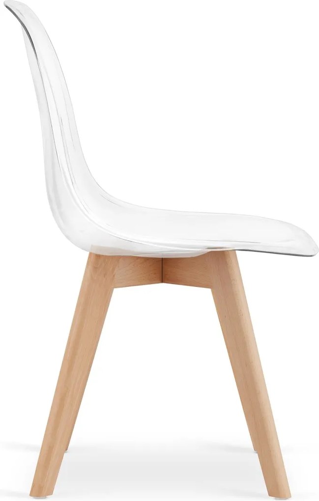 OFERTA Scaun transparent KITO cu picioare din fag II. calitate